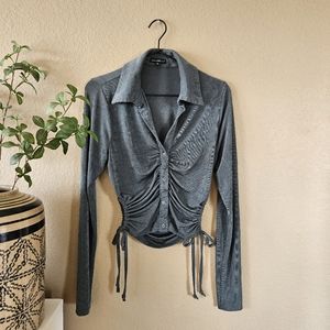 Ever After Side Ties Shirt, Medium | Green/Blue